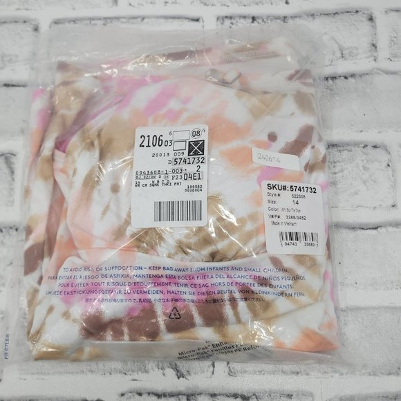 Lands End Tankini Swim Top Size 14 Square Neck Underwire Bra Swimsuit New - Picture 10 of 10